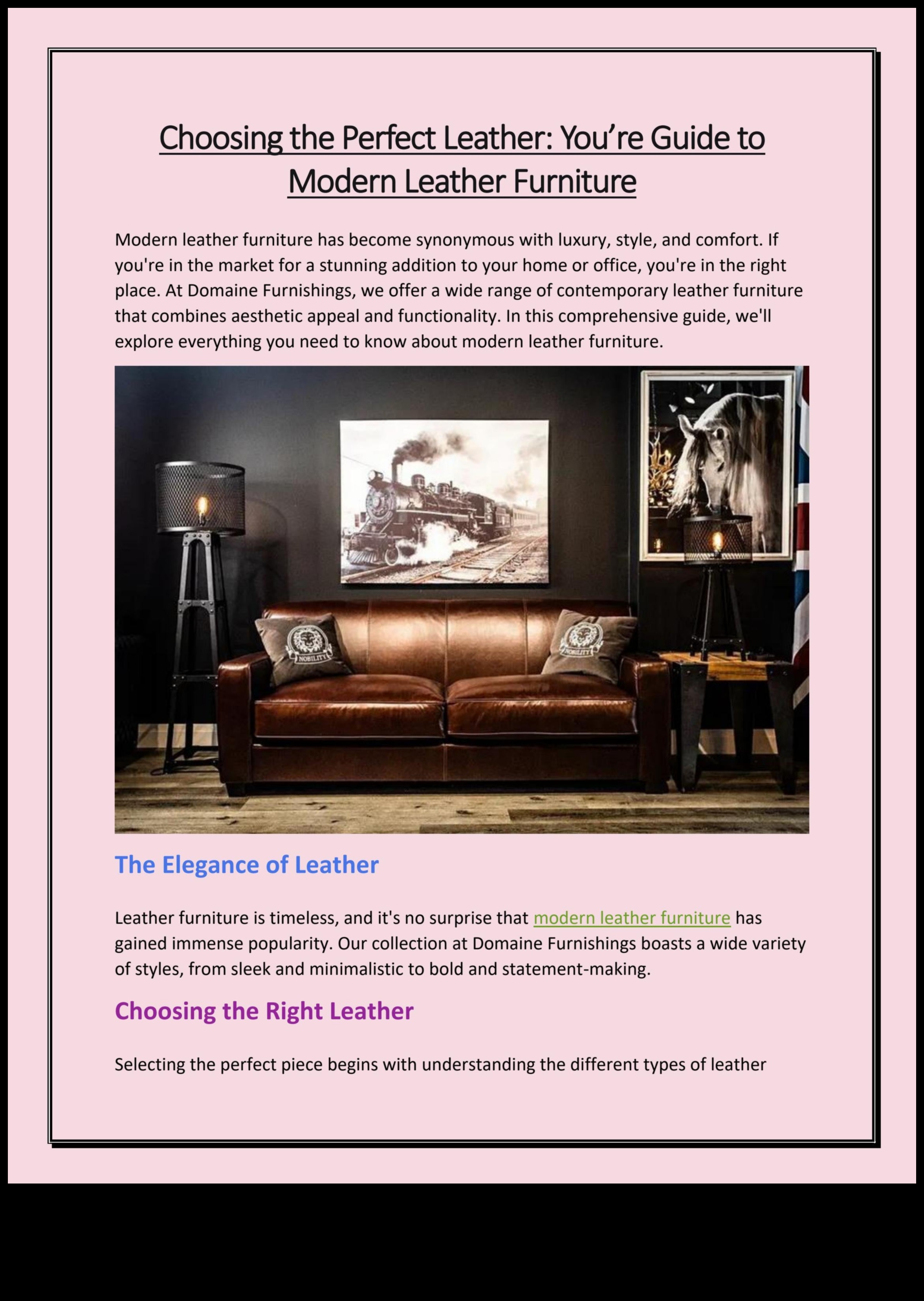 איך לשלב עור בעיצוב עכשווי למראה מלוטש?