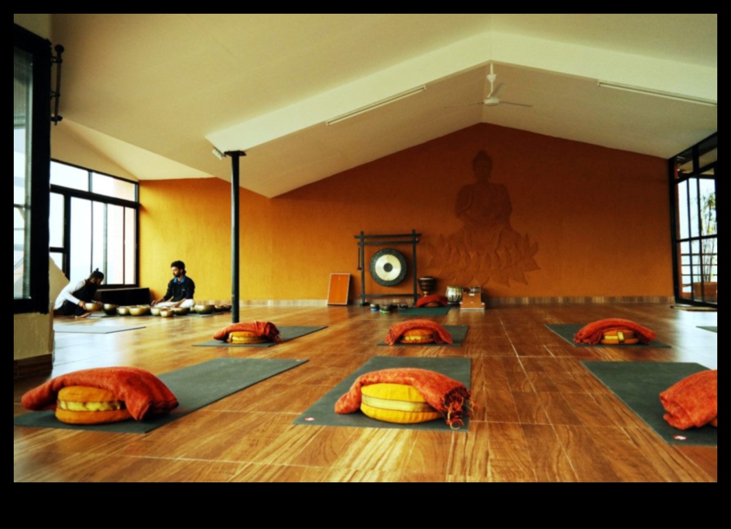 האם יש טיפים לקישוט חלל יוגה חיצוני עם מבטאים של בוהו?