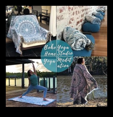 האם יש טיפים לקישוט חלל יוגה חיצוני עם מבטאים של בוהו?