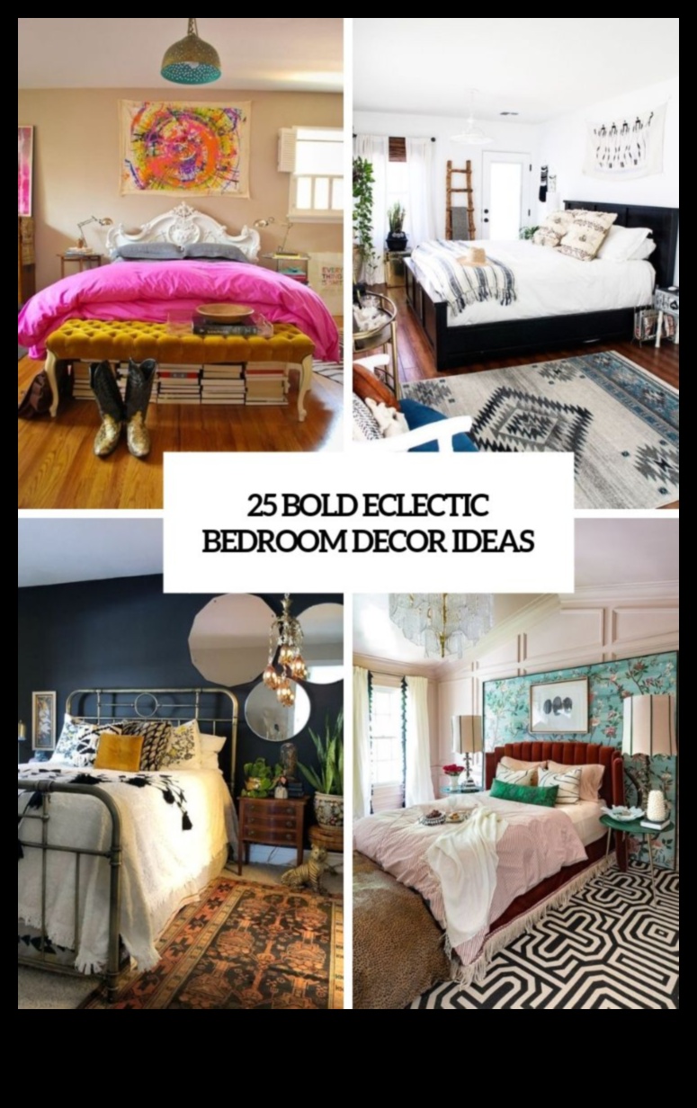 עיצוב חדר שינה אקלקטי למראה ייחודי