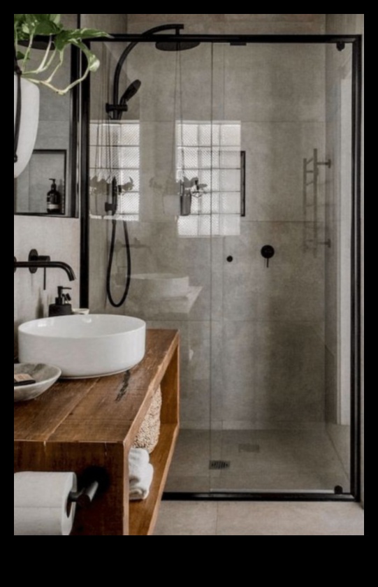 האם אתה יכול להמליץ ​​על עיצוב חדר רחצה תעשייתי שיק עם אלמנטים תעשייתיים וינטג'?