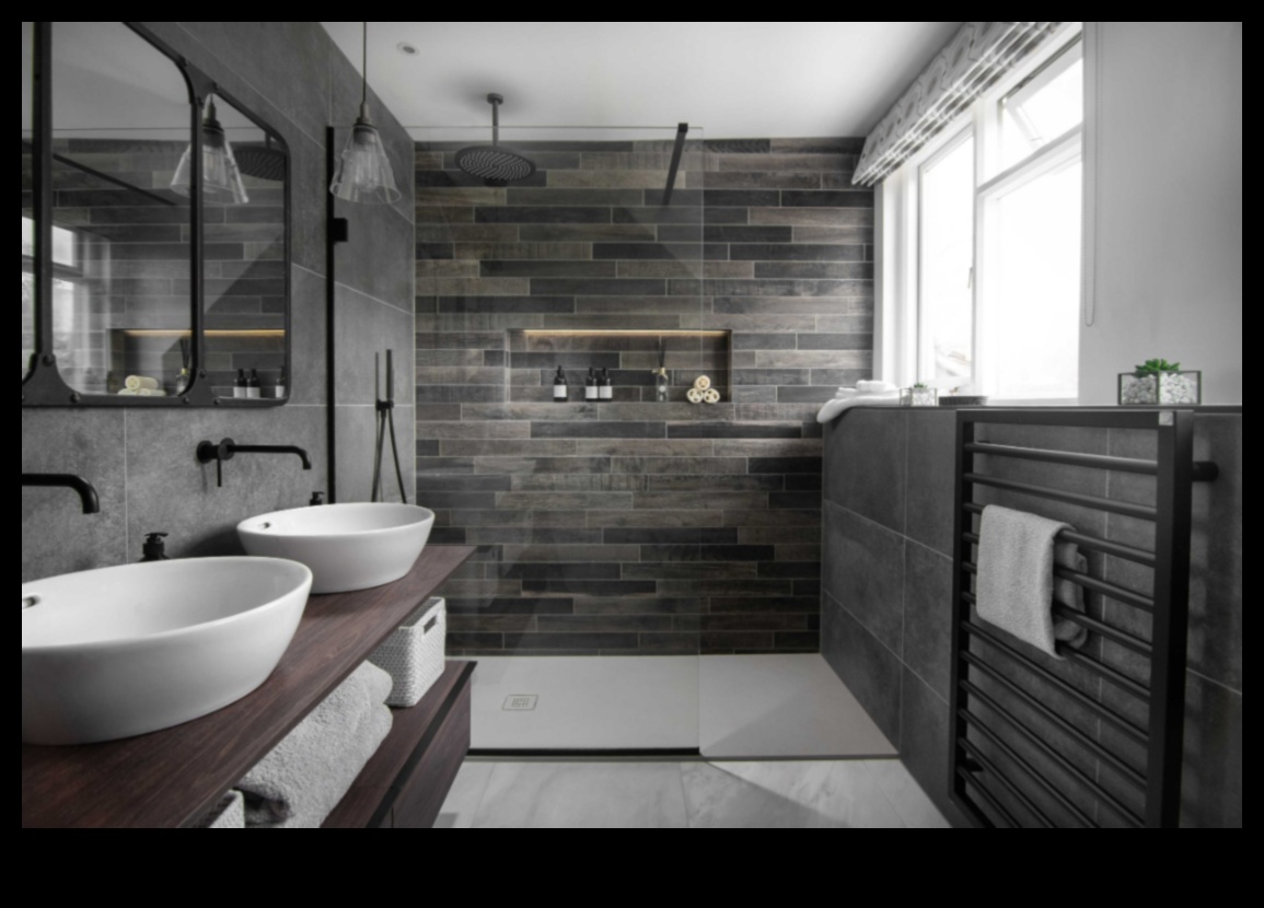 האם אתה יכול להמליץ ​​על עיצוב חדר רחצה תעשייתי שיק עם אלמנטים תעשייתיים וינטג'?