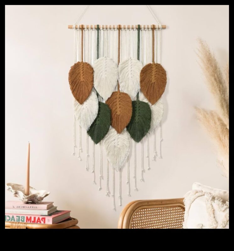 האם אתה יכול להמליץ ​​על דרכים להשתמש ב-Macrame בעיצוב בוהו מודרני לתוספת מרקם?